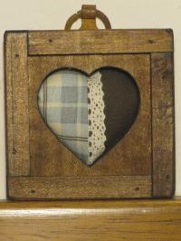 cuore quadretto legno patchwork