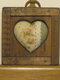 cuore quadretto legno patchwork