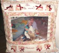 cuscino appliqué mamma e figlia