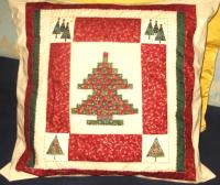 cuscino appliqué con albero di Natale
