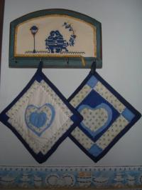 presine per pentole e porta presine in patchwork