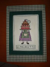 quadro con tessuto ricamato le mie ricette