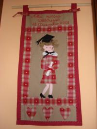 pannello ricamato per la laurea