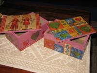 scatole in legno dipinte bordi